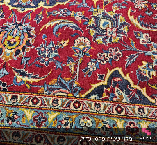 שטיח צבעוני עם דוגמאות פרחוניות מורכבות